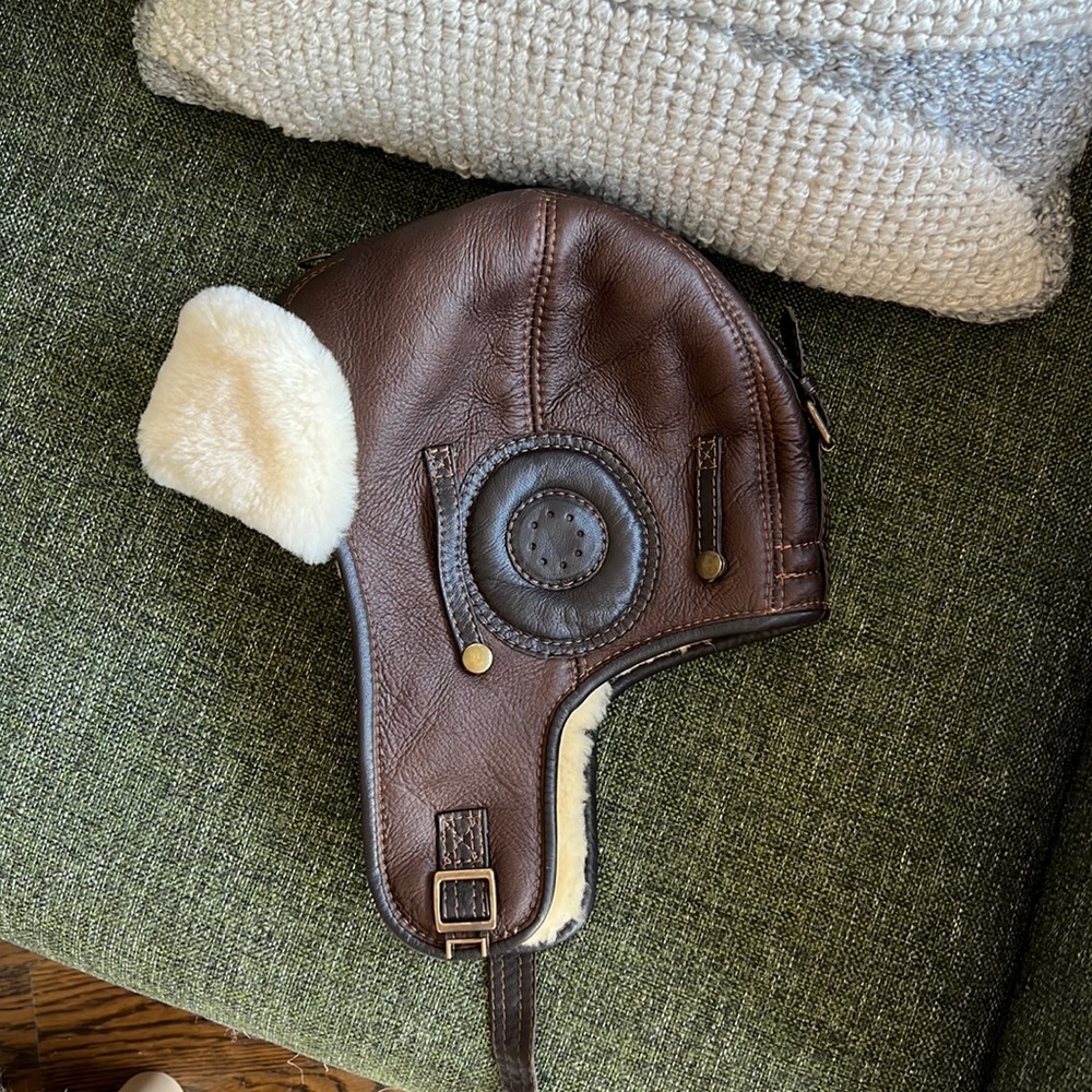 Vintage Sheepskin - Mens aviator winter hat